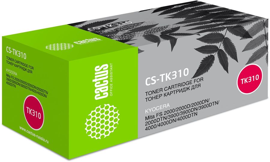 Картридж CACTUS CS-TK310 черный Картридж CACTUS CS-TK310 черныйКартриджи<br>черный, примерный ресурс(страниц)- 12000, для Mita FS 2000/2000D/2000DN/2000DTN/3900/3900DN/3900DTN/4000<br><br>Цвет: черный