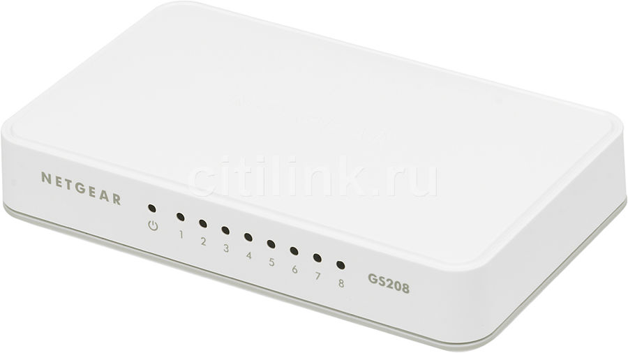 Коммутатор NETGEAR GS208-100PES Коммутатор NETGEAR GS208-100PESКоммутаторы<br>неуправляемый, настольный, порты 1000Base-T(Gigabit Ethernet): 8 шт.<br>
