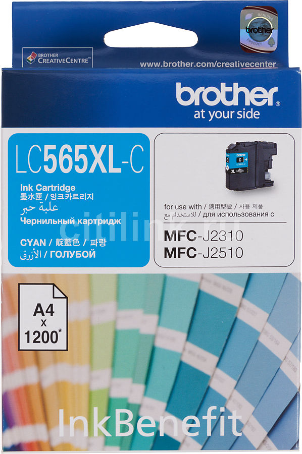 Картридж BROTHER LC565XLC голубой Картридж BROTHER LC565XLC голубойКартриджи<br>голубой, примерный ресурс(страниц)- 1200, для MFC-J2510<br><br>Цвет: голубой