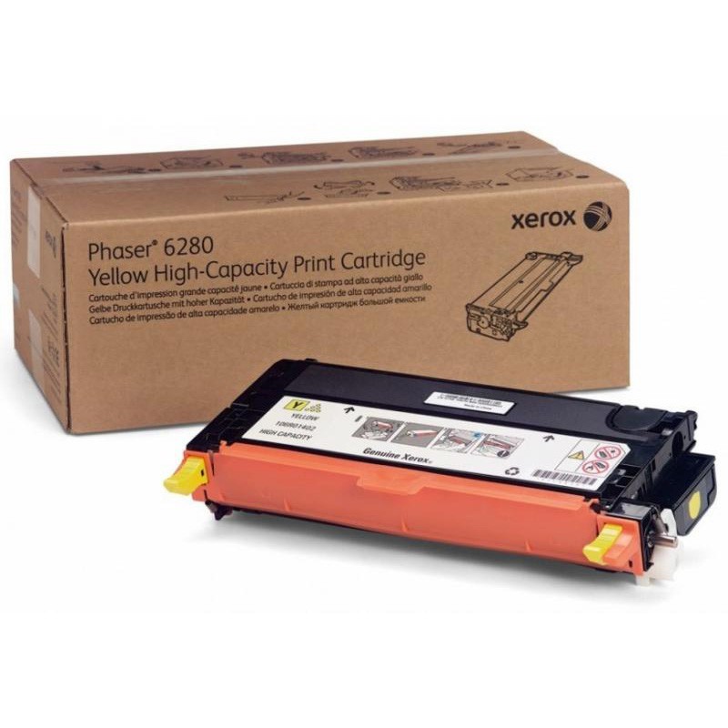 Картридж XEROX 106R01402 желтый Картридж XEROX 106R01402 желтыйКартриджи<br>желтый, примерный ресурс(страниц)- 5900, для Ph 6280<br><br>Цвет: желтый