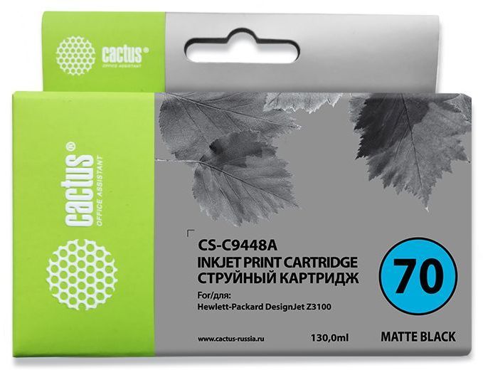 Картридж CACTUS CS-C9448A черный матовый Картридж CACTUS CS-C9448A черный матовыйКартриджи<br>черный матовый, объем 130мл, для DJ Z3100<br><br>Цвет: черный матовый