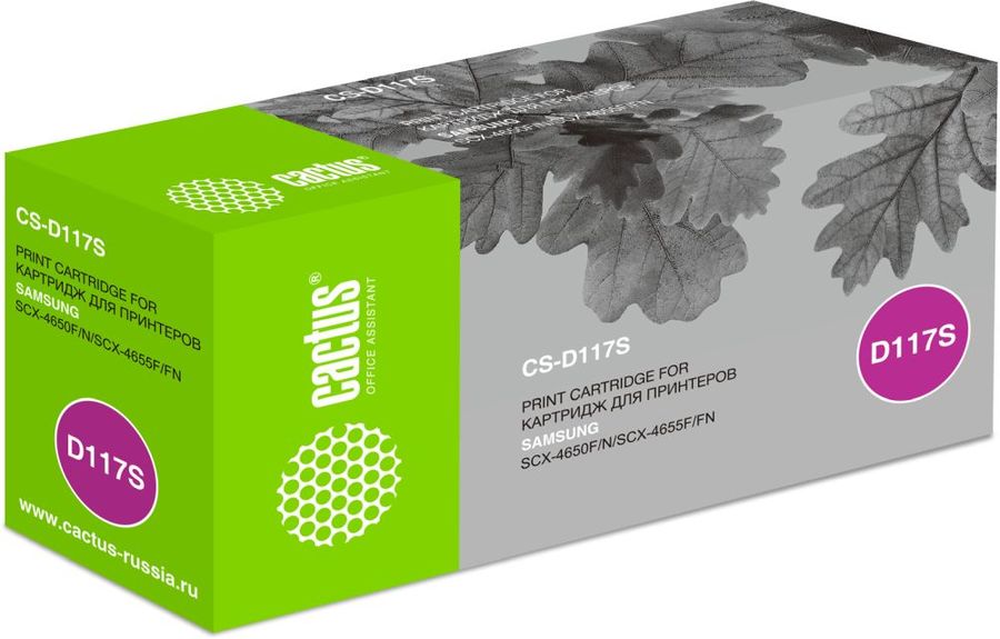 Картридж CACTUS CS-D117S черный Картридж CACTUS CS-D117S черныйКартриджи<br>черный, примерный ресурс(страниц)- 2500, для SCX-4650/4655<br><br>Цвет: черный