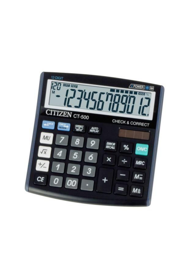 Калькулятор CITIZEN CT-500J, 12-разрядный, черный Калькулятор CITIZEN CT-500J, 12-разрядный, черныйКалькуляторы<br>разрядность дисплея: 12-разрядный; настольный; цвет: черный<br>