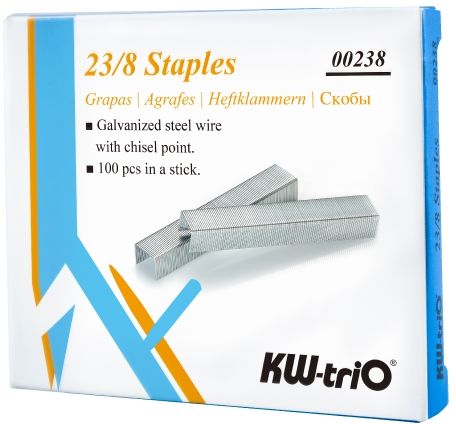 Скобы для степлера KW-TRIO 0238, 23/8, картонная коробка Скобы для степлера KW-TRIO 0238, 23/8, картонная коробкаСкобы для степлера<br>тип: 23/8; упаковка: картонная коробка<br>