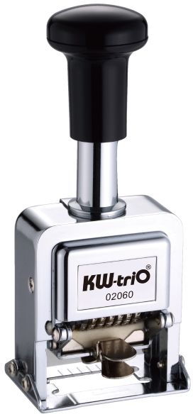 Нумератор автоматический KW-TRIO 20600, 6 разрядов, шрифт 4.8 мм, прямоугольный Нумератор автоматический KW-TRIO 20600, 6 разрядов, шрифт 4.8 мм, прямоугольныйШтемпельная продукция<br>Смена номера происходит автоматически после каждого нажатия.Можно зафиксировать номер на 2, 3, 4, 6 или 12 повторных нажатий.Картридж и чернильная подушечка могут заменяться.<br>