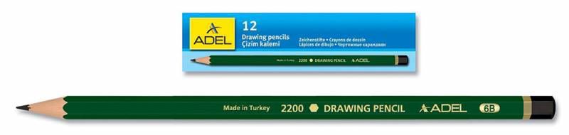 Карандаш чернографит. Adel DRAWING 210-2200-075 для технических и чертежных целей 7B Карандаш чернографит. Adel DRAWING 210-2200-075 для технических и чертежных целей 7BКарандаши чернографитовые<br>твердость: 7B<br>