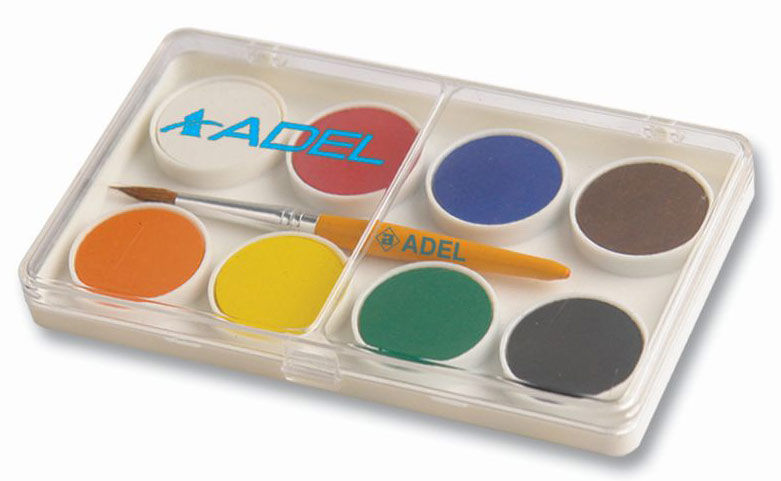 Краски акварельные Adel Colour 229-0911-000 сухие 8цв. 24мм кисть пл.кор.карт.супероб./европод. Краски акварельные Adel Colour 229-0911-000 сухие 8цв. 24мм кисть пл.кор.карт.супероб./европод.Рисование<br>8 цветов<br>