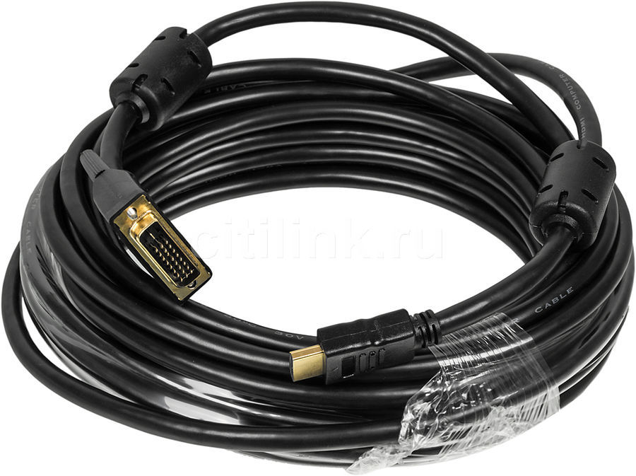 Кабель Buro HDMI (m)/DVI-D(m) 10м. феррит.кольца Позолоченные контакты черный (HDMI-19M-DVI-D-10M) Кабель Buro HDMI (m)/DVI-D(m) 10м. феррит.кольца Позолоченные контакты черный (HDMI-19M-DVI-D-10M)Кабели, переходники<br><br>
