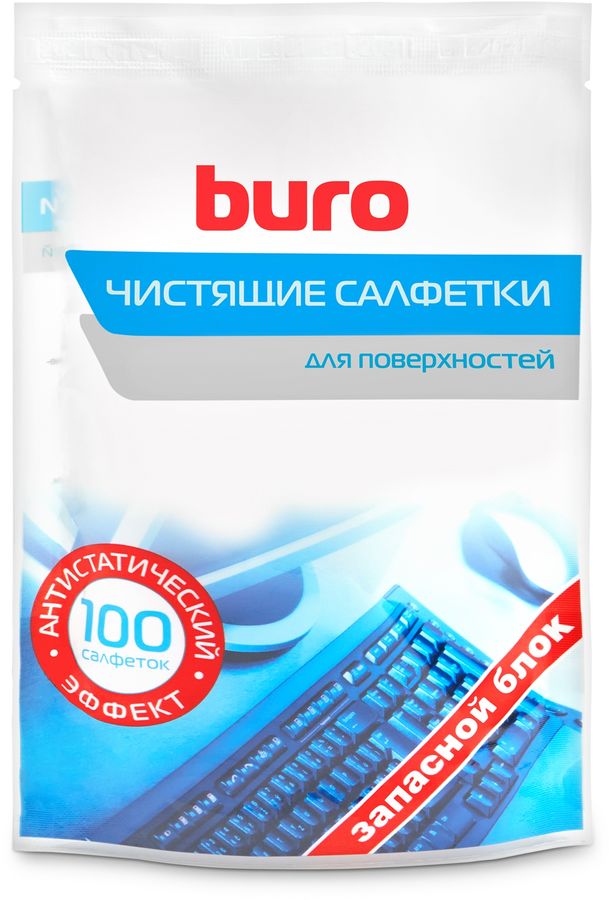 Влажные салфетки BURO BU-Zsurface Влажные салфетки BURO BU-ZsurfaceЧистящие средства<br>Салфетки из нетканого материала на основе вискозы и полиэфиров. Обладает дезинфицирующим и антистатическим эффектом.<br>