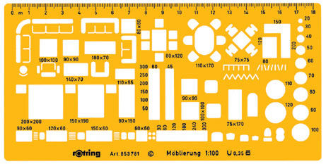 Шаблон дизайнерский Rotring Furniture S0238851 пластик 190x95x1.1мм желтый 1:100 Шаблон дизайнерский Rotring Furniture S0238851 пластик 190x95x1.1мм желтый 1:100Линейки<br>материал: пластик; масштаб: 1:100; размер шаблона: 190x95x1.1 мм<br><br>Материал: пластик<br>Цвет: желтый