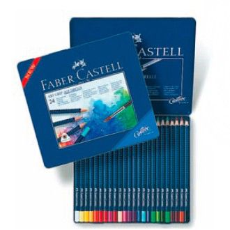 Карандаши цветные акварельные Faber-Castell Art Grip Aquarelle 114224 24цв. мет.кор. Карандаши цветные акварельные Faber-Castell Art Grip Aquarelle 114224 24цв. мет.кор.Карандаши цветные<br>количество цветов: 24<br>