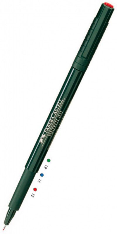 Ручка капиллярная Faber-Castell Finepen (151121) красные чернила Ручка капиллярная Faber-Castell Finepen (151121) красные чернилаРучки-роллеры<br>цвет чернил: красный<br>