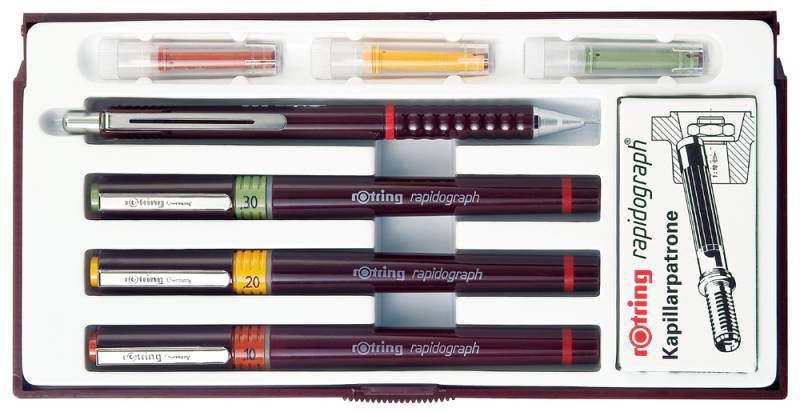 Набор рапидографов Rotring Combi Junior Set S0699490 в компл.:0.2/0.4/0.6мм/аксессуары