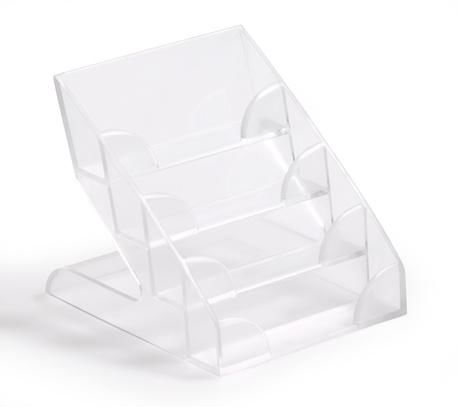 Визитница DURABLE 2439-19 настольная, для 240 визиток, прозрачный Визитница DURABLE 2439-19 настольная, для 240 визиток, прозрачныйВизитницы<br>Прозрачный диспенсер для визиток, 4-ех ярусный, для 240 визитных карточек. Несколько диспенсеров могут фиксироваться друг с другом.<br><br>Материал: акрил<br>Цвет: прозрачный