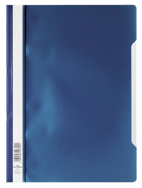 Папка-скоросшиватель Durable 2573-07 A4 прозрач.верх.лист ПВХ синий Папка-скоросшиватель Durable 2573-07 A4 прозрач.верх.лист ПВХ синийПапки-скоросшиватели<br>формат: A4; верхний лист: прозрачный верхний лист; материал: ПВХ<br><br>Материал: ПВХ<br>Цвет: синий