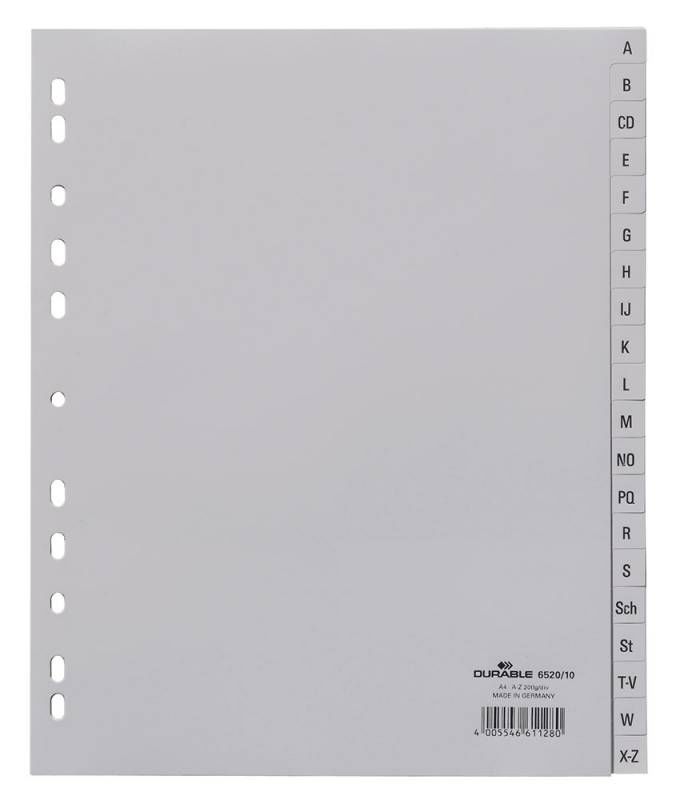 Разделитель индексный Durable 652010 A4 пластик A-Z Разделитель индексный Durable 652010 A4 пластик A-ZРазделители индексные<br>формат: A4; материал: пластик; тип индексов: A-Z<br><br>Материал: пластик