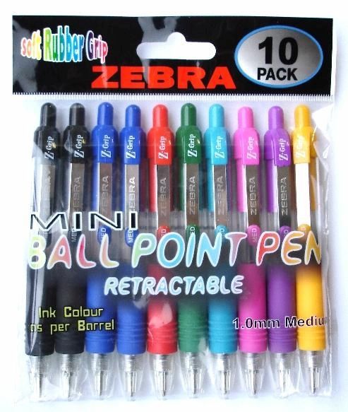 Набор шариковых ручек Zebra MINI Z-GRIP авт. 8цв. :2черн/2син/кр/зел/гол/роз/фио/жел (10шт) Набор шариковых ручек Zebra MINI Z-GRIP авт. 8цв. :2черн/2син/кр/зел/гол/роз/фио/жел (10шт)Ручки шариковые<br>автоматическая<br>
