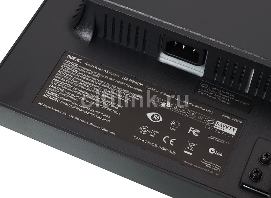 Монитор Nec AccuSync AS222WM BK 21 5 черный купить в Ситилинк 846490