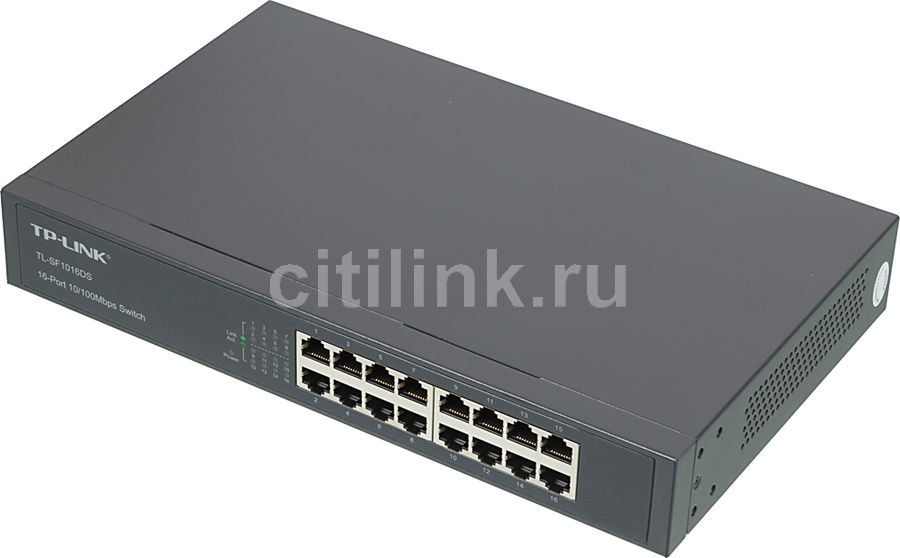 Коммутатор TP-LINK TL-SF1016DS Коммутатор TP-LINK TL-SF1016DSКоммутаторы<br>неуправляемый, настольный/монтируемый в 19 стойку, порты 10-100Base-TX: 16 шт.<br>