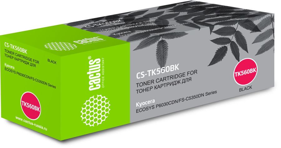 Картридж CACTUS CS-TK560BK черный Картридж CACTUS CS-TK560BK черныйКартриджи<br>черный, примерный ресурс(страниц)- 12000, для FS-C5300DN<br><br>Цвет: черный