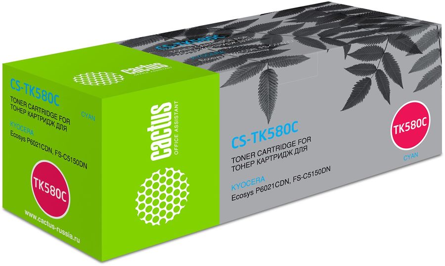 Картридж CACTUS CS-TK580C голубой Картридж CACTUS CS-TK580C голубойКартриджи<br>голубой, примерный ресурс(страниц)- 2800, для FS-C5150DN/P6021 Ecosys<br><br>Цвет: голубой