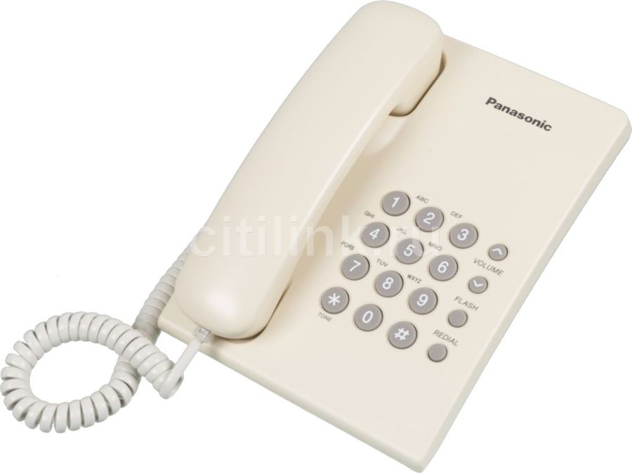 Проводной телефон PANASONIC KX-TS2350RUJ, бежевый Проводной телефон PANASONIC KX-TS2350RUJ, бежевыйПроводные<br>цвет: бежевый<br><br>Цвет: бежевый