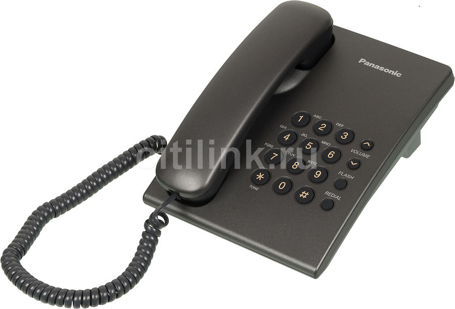 Проводной телефон PANASONIC KX-TS2350RUT, темно-серый Проводной телефон PANASONIC KX-TS2350RUT, темно-серыйПроводные<br>цвет: темно-серый<br><br>Цвет: темно-серый