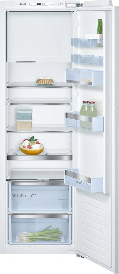 Встраиваемый холодильник BOSCH SmartCool KIL82AF30R белый Встраиваемый холодильник BOSCH SmartCool KIL82AF30R белыйВстраиваемые холодильники<br>расположение морозильной камеры- снизу, размораживание морозильной камеры- ручное, размораживание холодильной камеры- автоматическое, общий объем 287л, объем холодильной камеры 252л, объем морозильной камеры 35л<br><br>Линейка: SmartCool<br>Цвет: белый