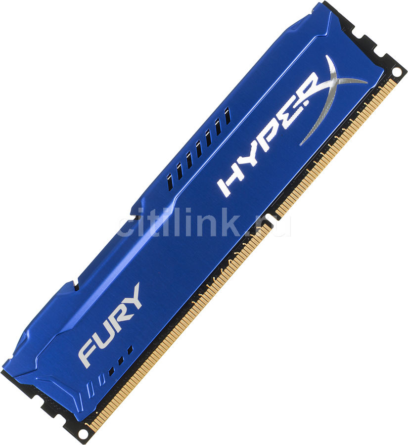 Модуль памяти KINGSTON HyperX FURY Blue Series HX318C10F/4 DDR3 - 4Гб 1866, DIMM, Ret Модуль памяти KINGSTON HyperX FURY Blue Series HX318C10F/4 DDR3 - 4Гб 1866, DIMM, RetМодули памяти<br>240-pin; частота: 1866; латентность: CL10; форм-фактор: DIMM; оснащается радиатором для эффективного охлаждения, тип поставки: Ret<br><br>Линейка: HyperX FURY Blue Series