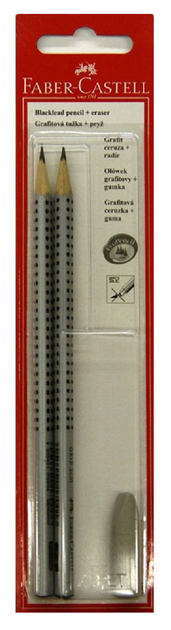 Карандаш чернографит. Faber-Castell Grip 2001 263301 HB/B ластик блистер (2шт) Карандаш чернографит. Faber-Castell Grip 2001 263301 HB/B ластик блистер (2шт)Карандаши чернографитовые<br>твердость: HB/B<br>