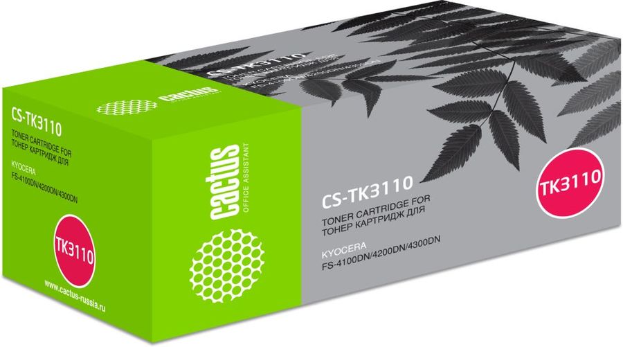 Картридж CACTUS CS-TK3110 черный Картридж CACTUS CS-TK3110 черныйКартриджи<br>черный, примерный ресурс(страниц)- 15500, для Ecosys FS-4100DN/4200DN/4300DN<br><br>Цвет: черный