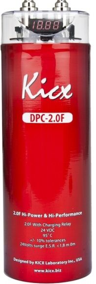 Конденсатор Kicx DPC 2,0F Конденсатор Kicx DPC 2,0FУстановочные комплекты<br>Реле переключения для отключения конденсатора в режиме покоя и равномерного заряда. Емкостное сопротивление, F 2,0 Диапазон рабочего напряжения, В 12 DC Максимальное напряжение, В 24 DC Температурный допустимый режим, C 95 Диаметр х Высота, мм 89 х 225<br>