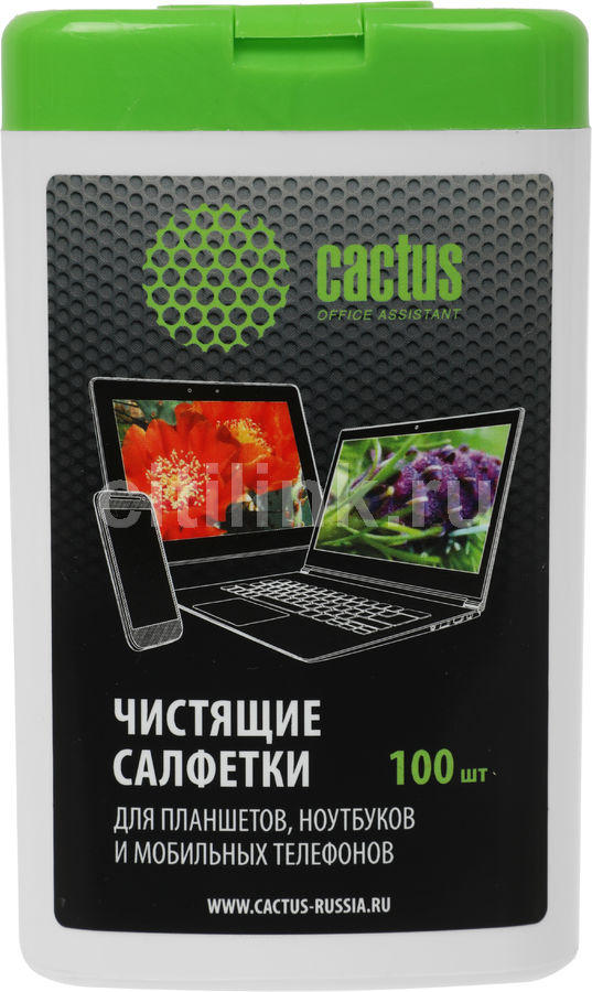 Влажные салфетки CACTUS CS-T1005 аккумуляторы для ноутбуков и планшетов
