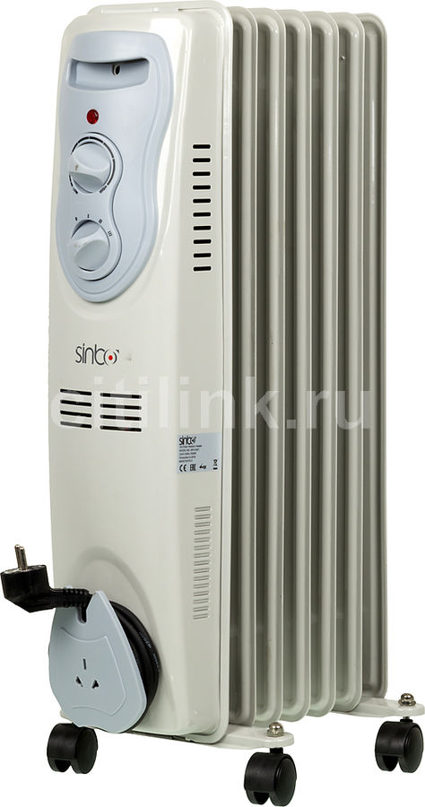 Масляный радиатор SINBO SFH 3321, 1500Вт, белый Масляный радиатор SINBO SFH 3321, 1500Вт, белыйМасляные радиаторы<br>мощность 1500Вт; количество секций: 7; управление: механическое; встроенный термостат; выключение при перегреве; отсек для сетевого шнура; ручка для перемещения; регулировка мощности; цвет: белый<br><br>Цвет: белый
