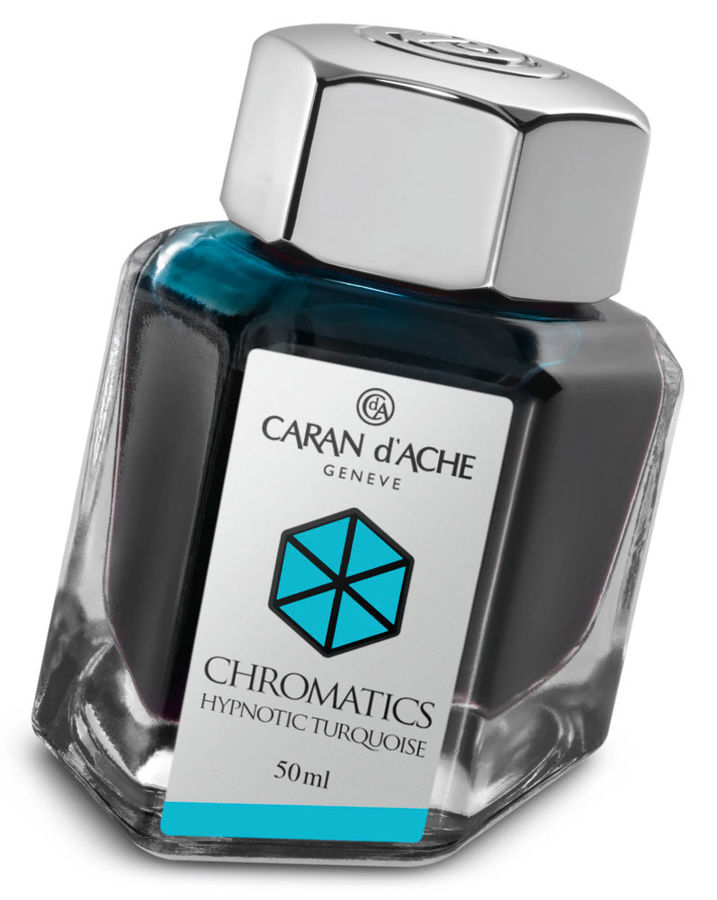 Флакон с чернилами Carandache Chromatics (8011.191) Hypnotic turquoise чернила 50мл Флакон с чернилами Carandache Chromatics (8011.191) Hypnotic turquoise чернила 50млРасходные материалы Премиум<br>Новые чернила Caran dAche воплощают в себе опыт и уникальное мастерство: мастерство в науке о цветах.<br><br>Линейка: Chromatics