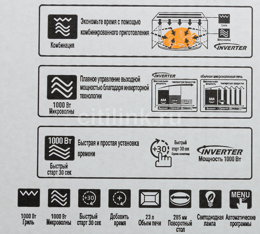 Nn sd377s инверторная печь panasonic размеры