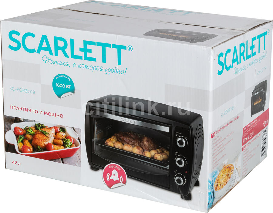 Мини-печь Scarlett SC-EO93O19, черный - купить в Ситилинк | 1012068