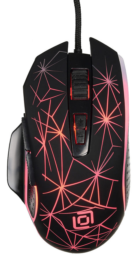 Мышь OKLICK 935G STARFALL, игровая, оптическая, проводная, USB, черный