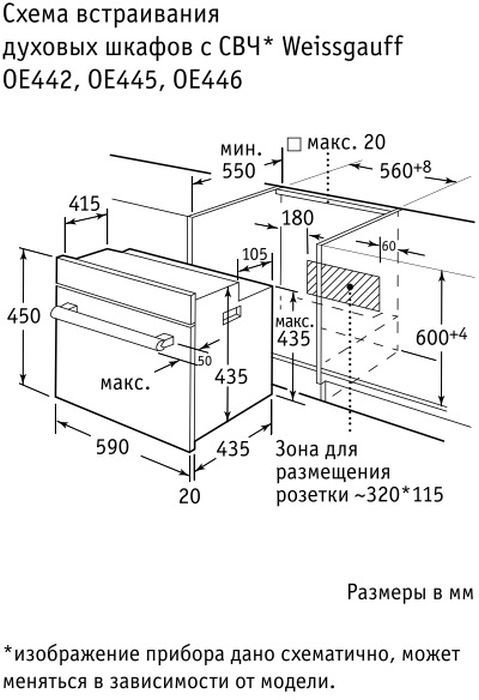 Духовой шкаф weissgauff oe 442