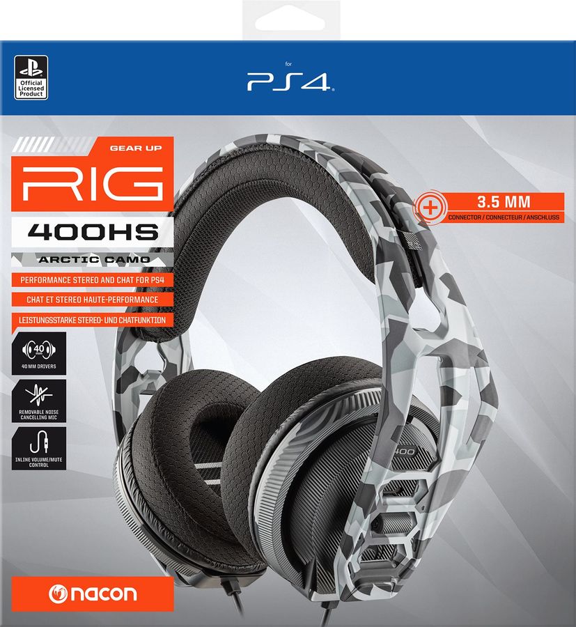 Гарнитура игровая Plantronics Nacon 400HS Artic Camo RIG, белый / камуфляж  - купить в Ситилинк | 1029500