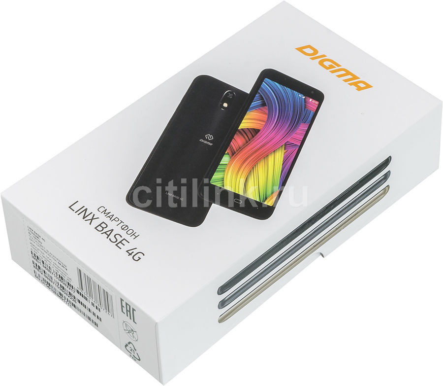 Характеристики товара смартфон DIGMA Linx Base 4G, черный (1067467 ...