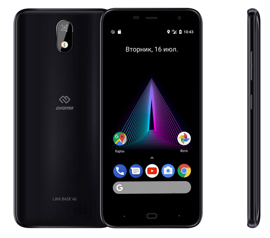Характеристики товара смартфон DIGMA Linx Base 4G, черный (1067467 ...
