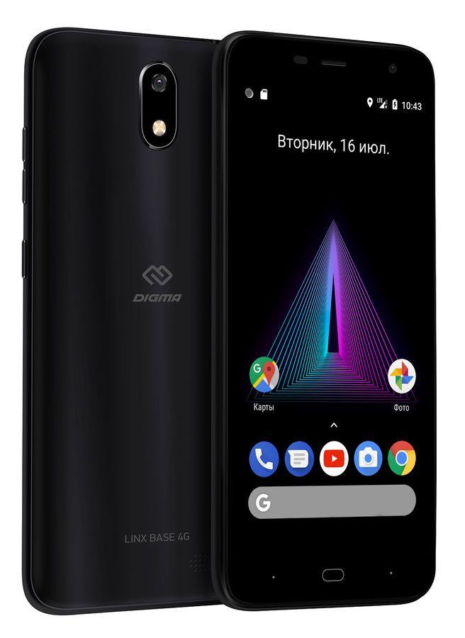 Характеристики Смартфон Digma Linx Base 4G, черный (1067467) смотреть в ...