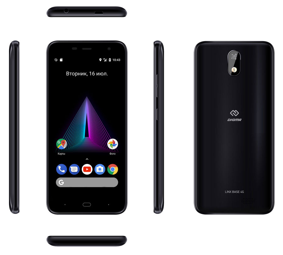 Характеристики товара смартфон DIGMA Linx Base 4G, черный (1067467 ...