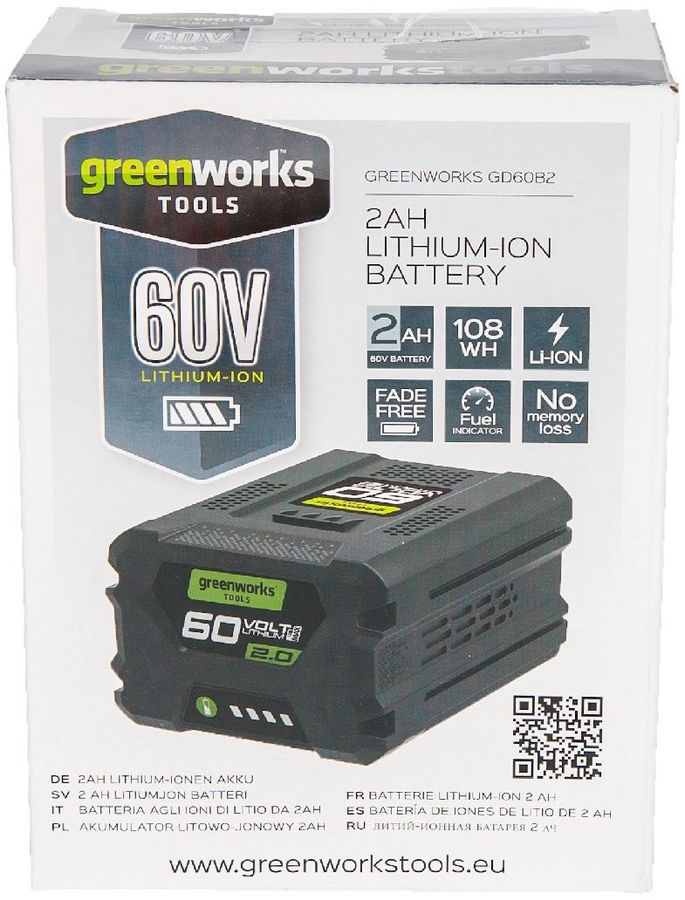 Аккумулятор greenworks g60b2 2918307