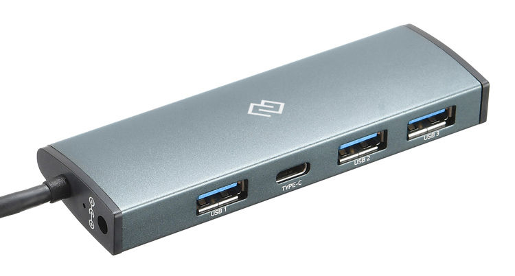 Хаб (разветвитель) DIGMA HUB-3U3.0С-UC-G, серый