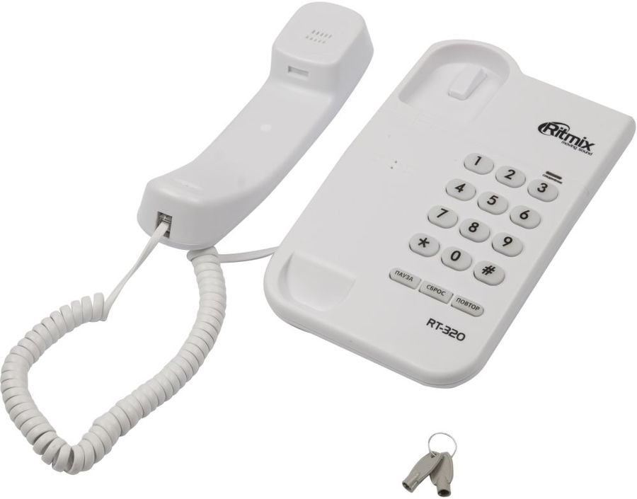 Характеристики Проводной телефон Ritmix RT-320, белый(плохая упаковка ...