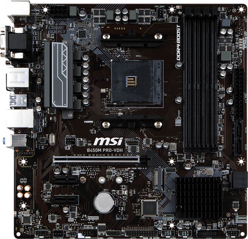 Характеристики Материнская плата MSI B450M PRO-VDH, SocketAM4, AMD B450 ...