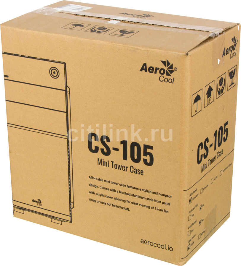 Корпус mATX Aerocool CS-105, черный - купить в Ситилинк | 1103477