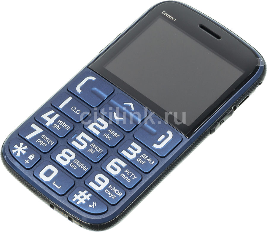 Сотовый телефон BQ Comfort 2441, черный/синий - купить в Ситилинк | 1105441